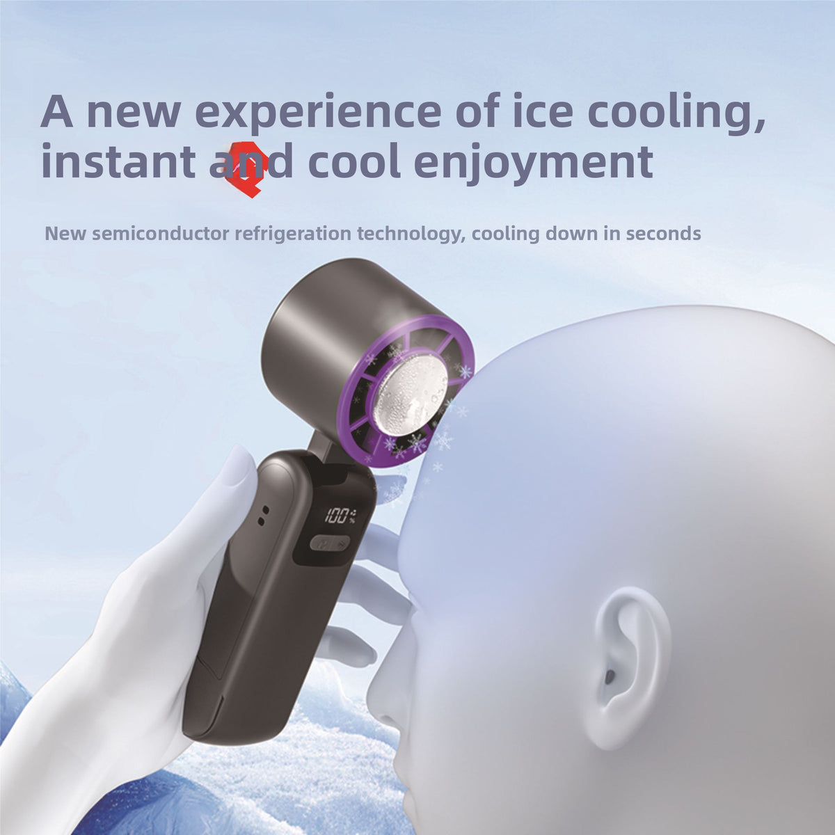 Handheld Cooling Fan with Semiconductor Technology
