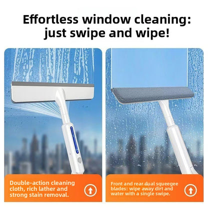 Extendable Window Cleaning Tool with Scrubbing Panel